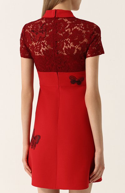 Приталенное мини-платье с кружевным лифом VALENTINO, арт. PB3VAG63/360, фото 4