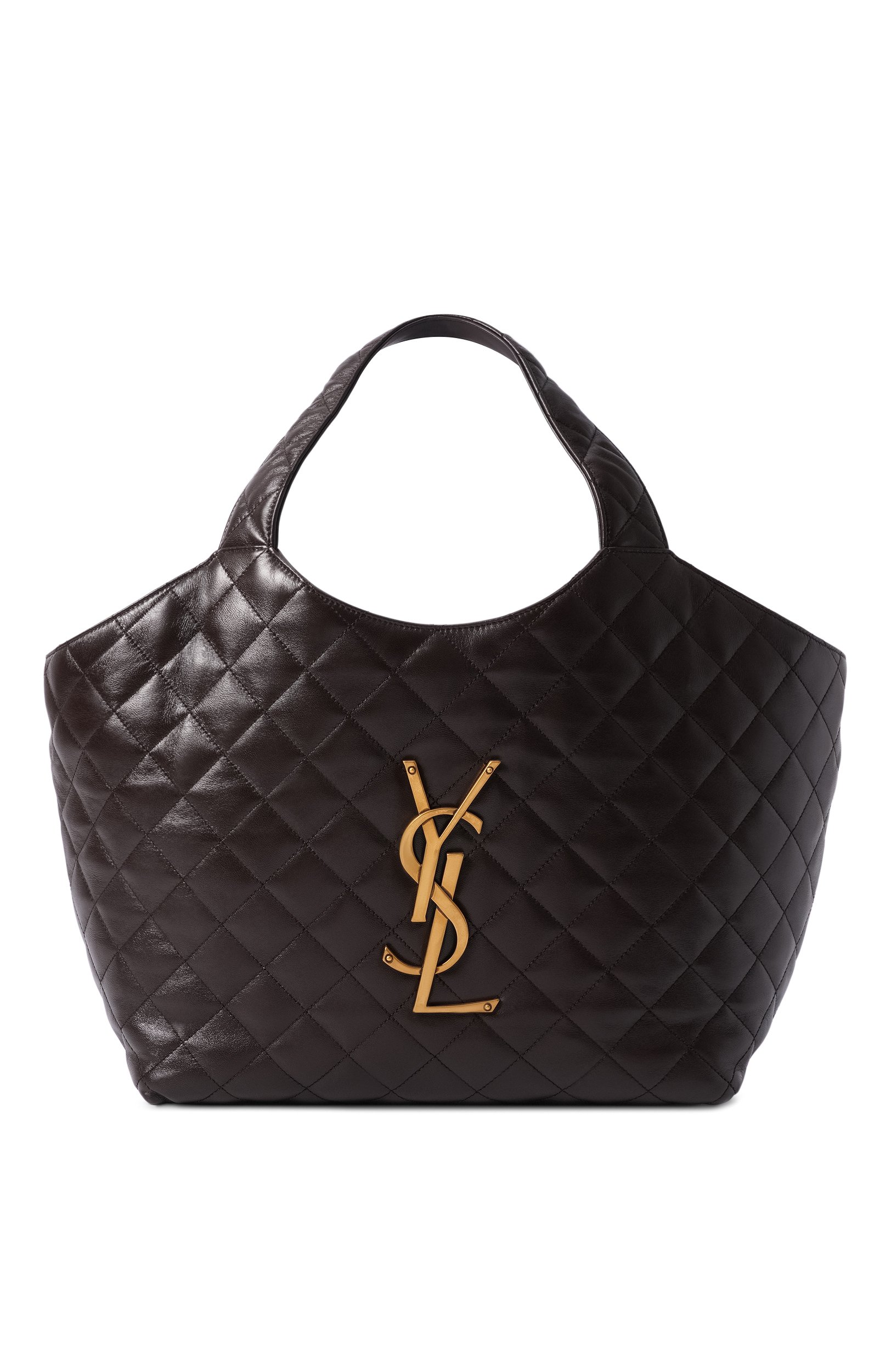 Сумка-тоут icare medium SAINT LAURENT темно-коричневого цвета по цене 599500 руб., арт. 871494/AAANG, фото 1 Сумка-тоут icare medium SAINT LAURENT, арт. 871494/AAANG, фото 1