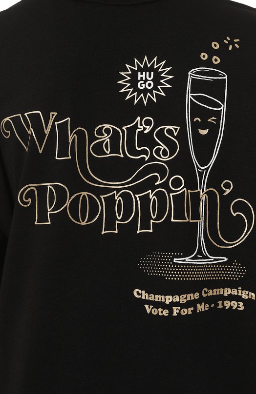 Хлопковая футболка HUGO 50502310 Чёрный  50502310 Фото 6