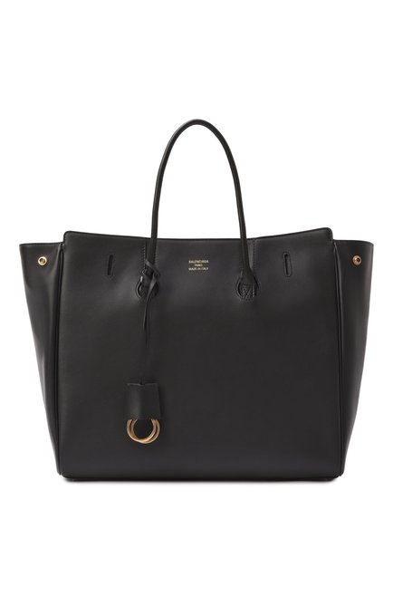 Женская сумка-тоут hampton BALENCIAGA черного цвета, арт. 813354/2ABAV | Фото 1 (Материал: Натуральная кожа; Материал сплава: Проставлено; Драгоценные ка�мни: Проставлено; Размер: large; Ремень/цепочка: На ремешке)