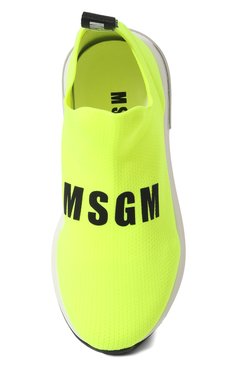 Мужского текстильные кроссовки MSGM KIDS желтого цвета, арт. 76836/VAR03/20-27 | Фото 4 (Материал внешний: Текстиль; Региональные ограничения белый список (Axapta Mercury): Не проставлено; Материал внутренний: Натуральная кожа, Текстиль; Нос: Не проставлено)