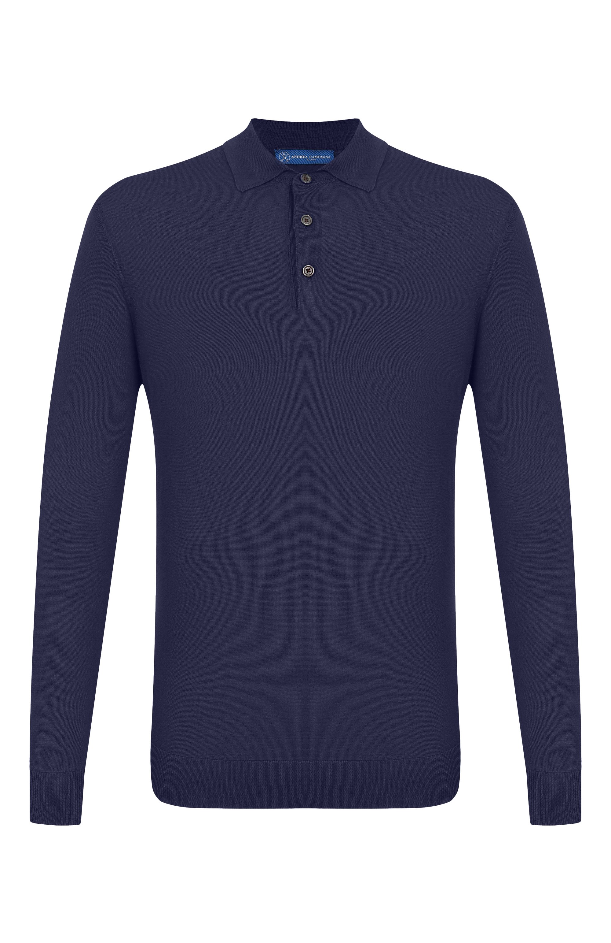 Хлопковое поло ANDREA CAMPAGNA темно-синего цвета по цене 39950 руб., арт. M5426-8061, фото 1 Хлопковое поло ANDREA CAMPAGNA, арт. M5426-8061, фото 1