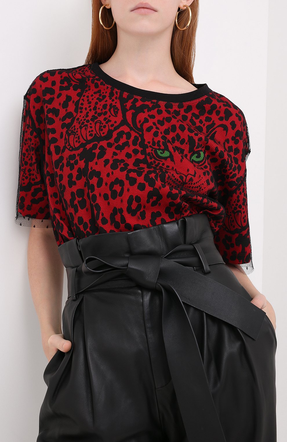 Хлопковая футболка REDVALENTINO красного цвета по цене 26200 руб., арт. UR3MG06N/59Q, фото 3 Хлопковая футболка REDVALENTINO, арт. UR3MG06N/59Q, фото 3