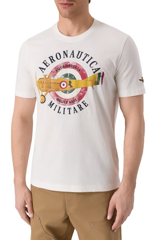 Хлопковая футболка Aeronautica Militare 251TS2414J641 Белый  251TS2414J641 Фото 3