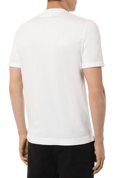 Хлопковая футболка FEDELI белого цвета по цене 27450 руб., арт. 7UEF0103, фото 4 Хлопковая футболка FEDELI, арт. 7UEF0103, фото 4