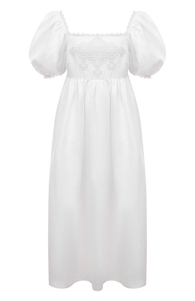 Льняное платье ALEXANDRA GEORGIEVA BY KRESTETSKAYA STROCHKA белого цвета по цене 99000 руб., арт. L120b20, фото 1 Льняное платье ALEXANDRA GEORGIEVA BY KRESTETSKAYA STROCHKA, арт. L120b20, фото 1