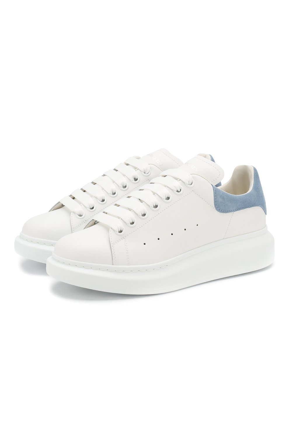 Кожаные кеды oversized ALEXANDER MCQUEEN синего цвета по цене 65850 руб., арт. 553770/WHGP0, фото 1 Кожаные кеды oversized ALEXANDER MCQUEEN, арт. 553770/WHGP0, фото 1