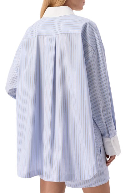 Хлопковая рубашка THE ATTICO голубого цвета по цене 78700 руб., арт. 260WCH00004/CCC127AA, фото 4 Хлопковая рубашка THE ATTICO, арт. 260WCH00004/CCC127AA, фото 4