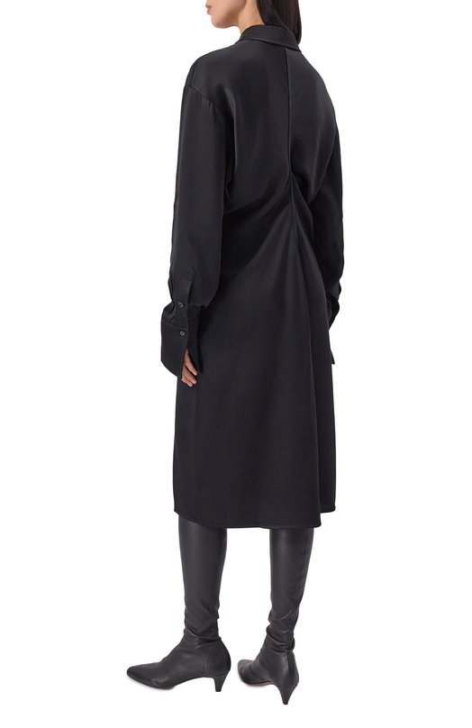 Атласное платье TOTEME 254-WRD0256-FB0020 Чёрный  254-WRD0256-FB0020 Фото 3