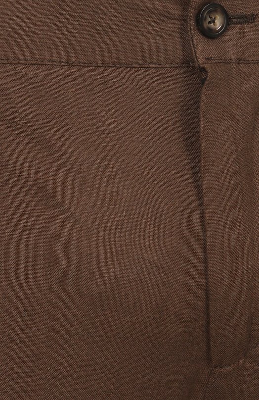 Льняные брюки Kiton UPN01H0928616 Коричневый  UPN01H0928616 Фото 6
