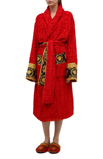 Хлопковый халат VERSACE красного цвета по цене 69850 руб., арт. ZACJ00008/ZC0SP052, фото 3 Хлопковый халат VERSACE, арт. ZACJ00008/ZC0SP052, фото 3