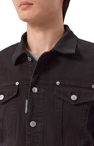 Джинсовая куртка DSQUARED2 черного цвета по цене 69950 руб., арт. S74AM1673/S39781, фото 5 Джинсовая куртка DSQUARED2, арт. S74AM1673/S39781, фото 5