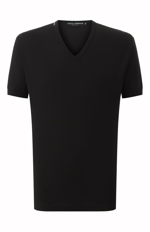 Хлопковая футболка Dolce & Gabbana G8KG0T/FU7EQ Чёрный G8KG0T/FU7EQ
