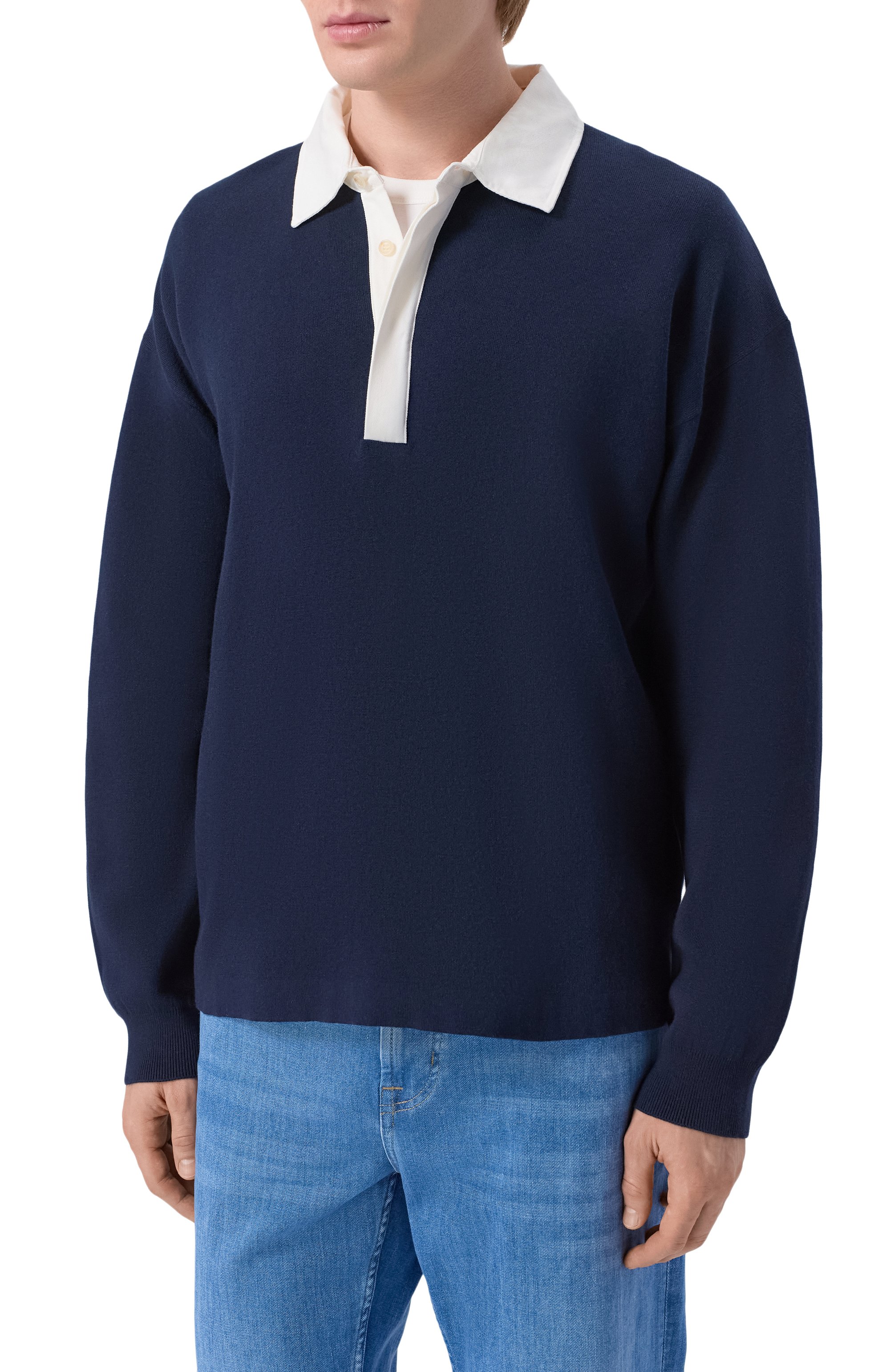 Поло из хлопка и шерсти BOSS, арт. 50555127, фото 3