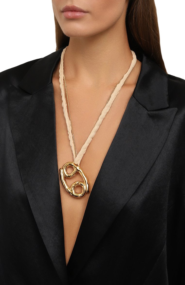 Женская подвеска на цепочке JIL SANDER золотого цвета, арт. J11UU0023 J12015 | Фото 8 (Региональные ограничения белый список (Axapta Mercury): Не проставлено; Нос: Не проставлено; Материал: Металл)