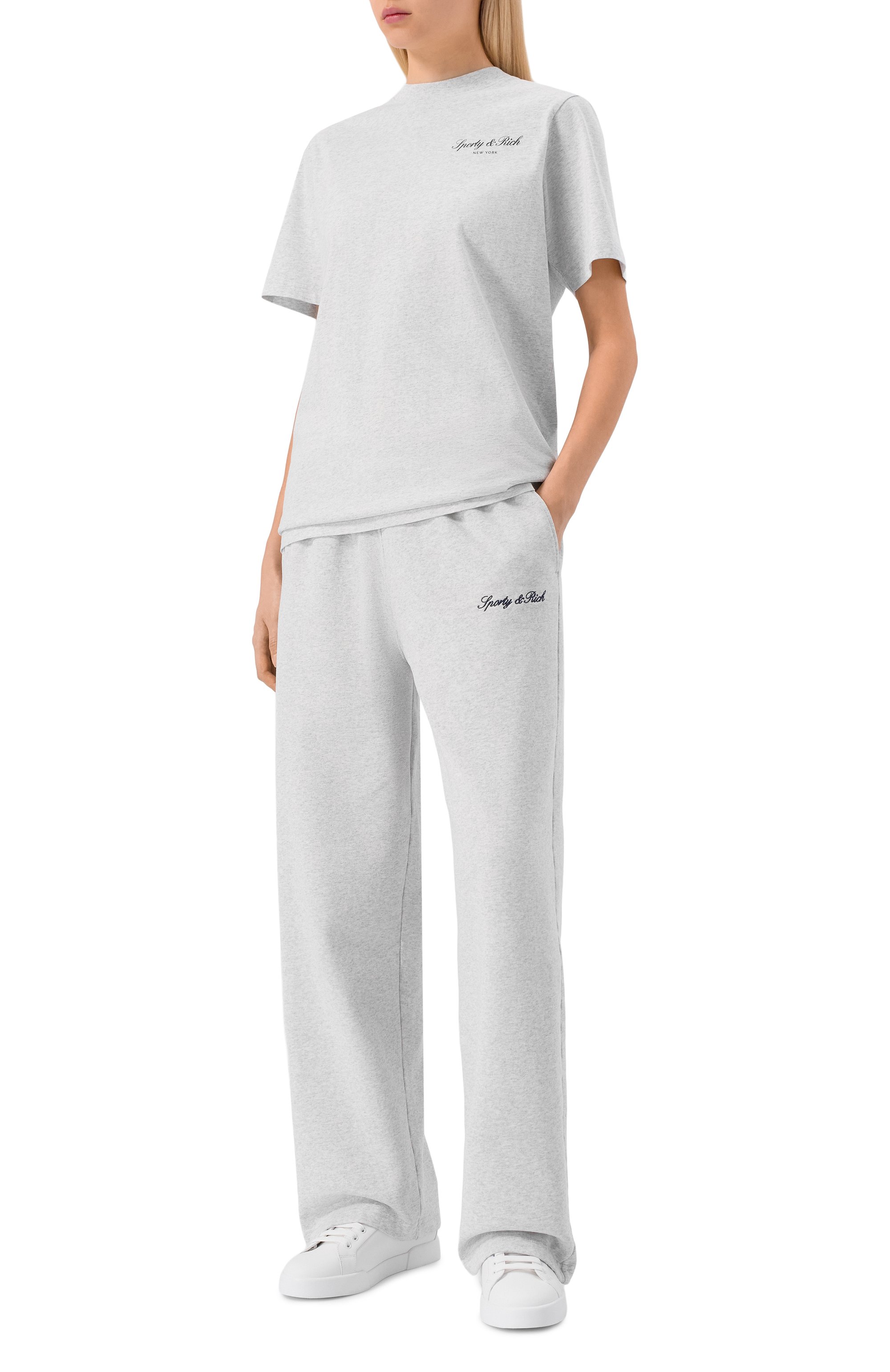 Хлопковая футболка SPORTY AND RICH, арт. T004368329GY03, фото 2