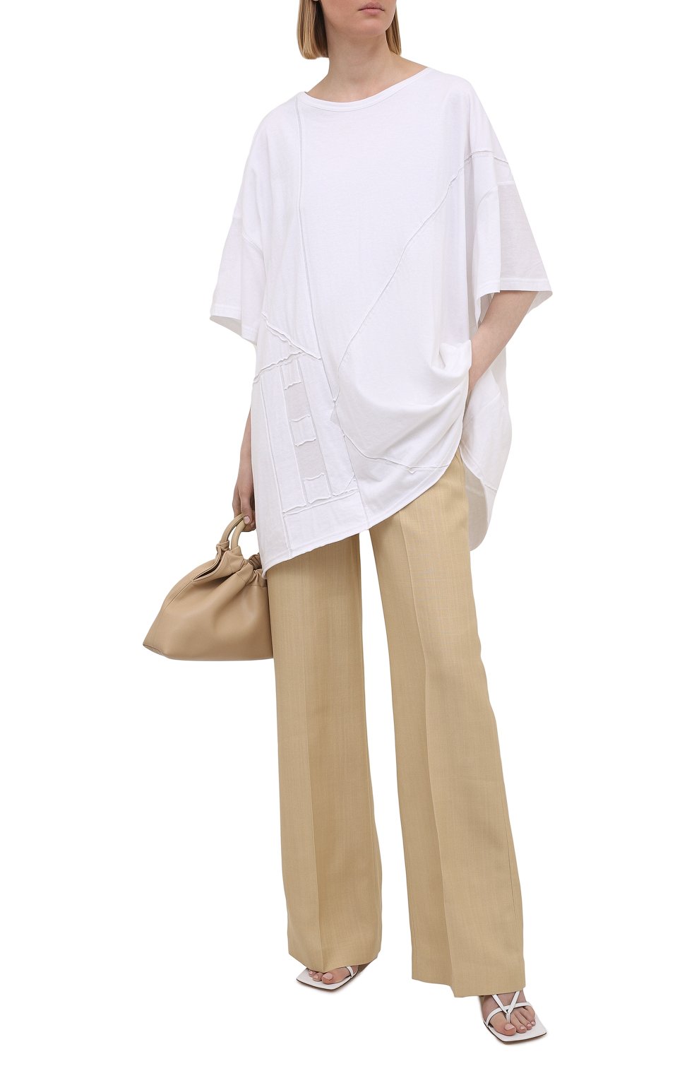 Хлопковая футболка YOHJI YAMAMOTO белого цвета по цене 41050 руб., арт. ND-T59-086, фото 2 Хлопковая футболка YOHJI YAMAMOTO, арт. ND-T59-086, фото 2