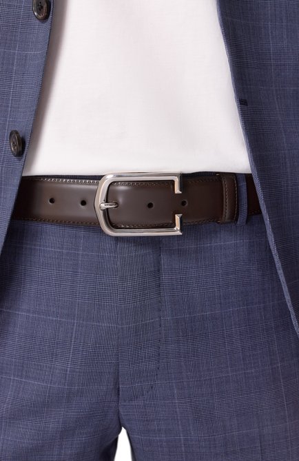 Мужской кожаный ремень CORNELIANI коричневого цвета, арт. 25V300-2520830 | Фото 2 (Материал сплава: Проставлено; Нос: Не проставлено; Материал: Натуральная кожа)