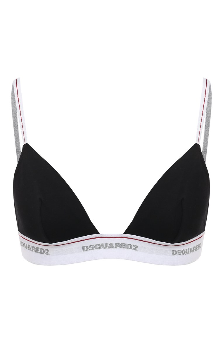 Женский бюстгальтер с мягкой чашкой DSQUARED2 черного цвета, арт. D8R105550 | Фото 1 (Материал внешний: Хлопок; Нос: Не проставлено)