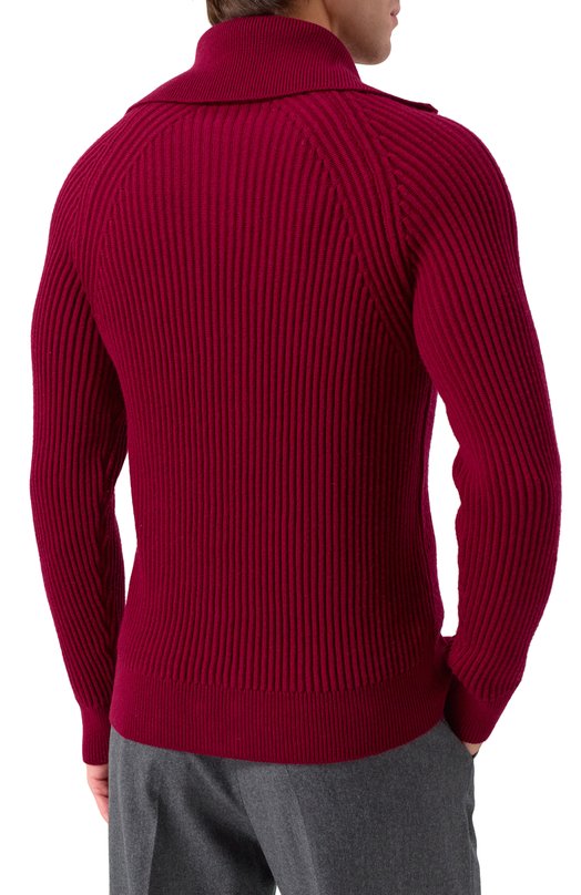 Шерстяной кардиган Slowear 810155 ZN244 Бордовый  810155 ZN244 Фото 4
