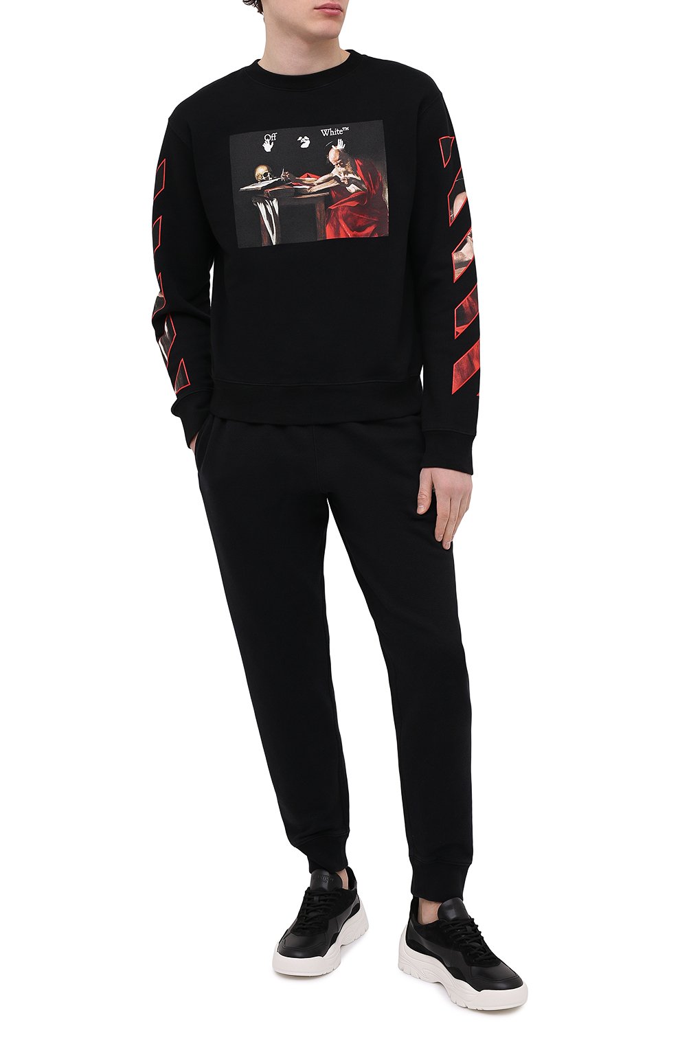 Хлопковый свитшот OFF-WHITE черного цвета по цене 52350 руб., арт. 0MBA025R21FLE005, фото 2 Хлопковый свитшот OFF-WHITE, арт. 0MBA025R21FLE005, фото 2