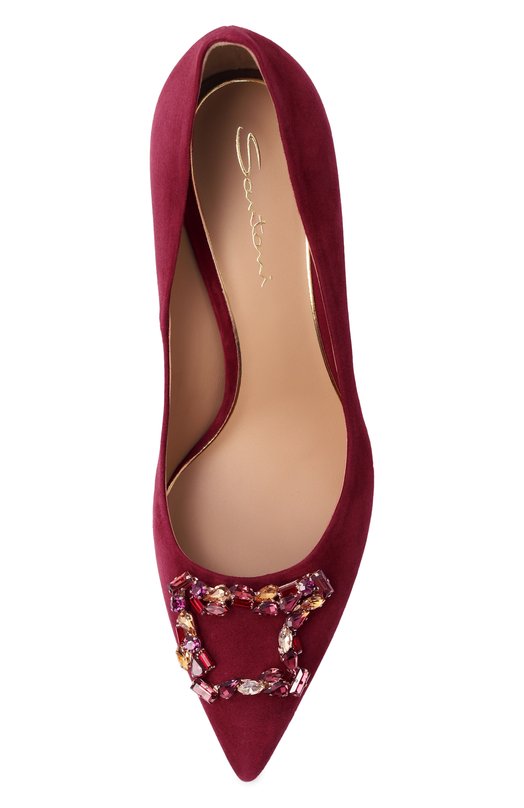Замшевые туфли Santoni WDIG71889HI2NMGD Бордовый  WDIG71889HI2NMGD Фото 6