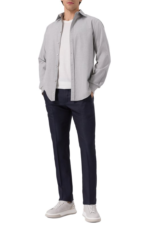Брюки из шерсти и хлопка Emporio Armani EM000032/TE13605 Синий  EM000032/TE13605 Фото 2