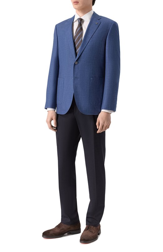 Пиджак из шерсти и шелка BOSS 50556936 Синий  50556936 Фото 3