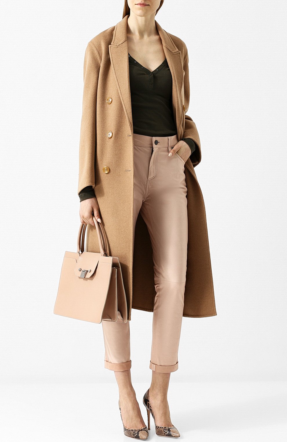 Кожаные брюки TOM FORD бежевого цвета по цене 287000 руб., арт. PAL647-LEX181, фото 2 Кожаные брюки TOM FORD, арт. PAL647-LEX181, фото 2