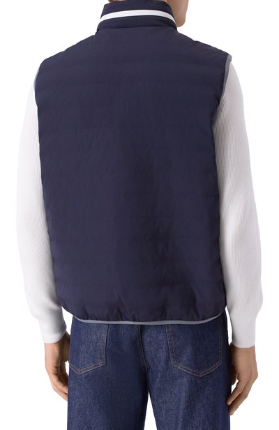 Пуховый жилет BRUNELLO CUCINELLI темно-синего цвета по цене 283000 руб., арт. MM49A7460G, фото 4 Пуховый жилет BRUNELLO CUCINELLI, арт. MM49A7460G, фото 4