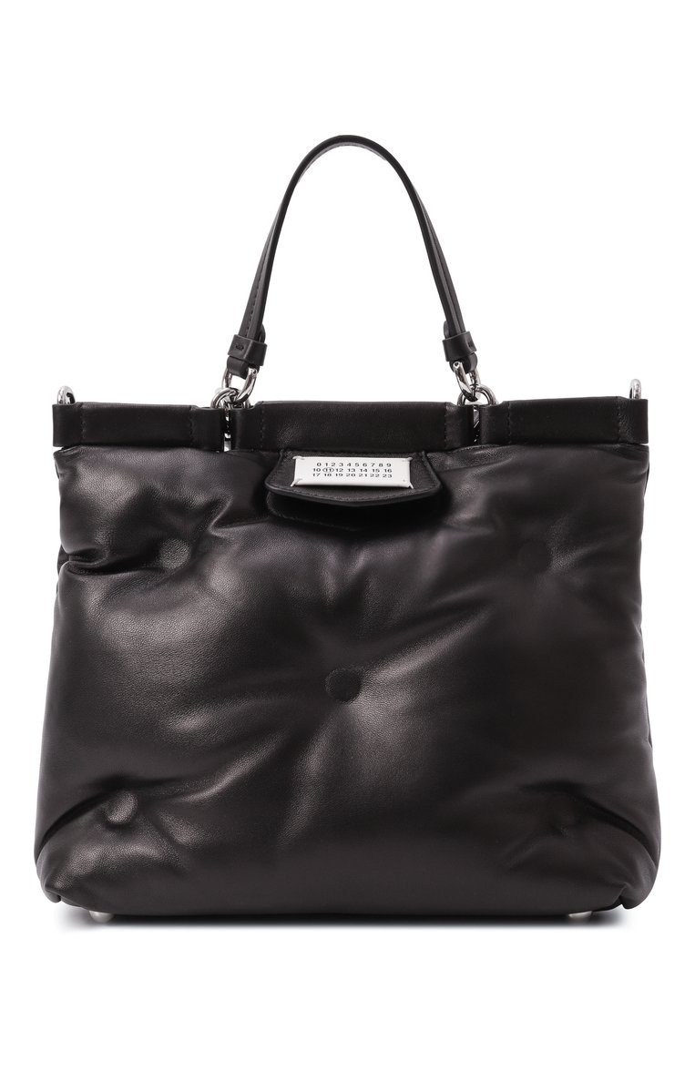 Женская сумка glam slam small MAISON MARGIELA черного цвета, арт. S56WD0133/P4300 | Фото 1 (Ремень/цепочка: На ремешке; Размер: small; Материал: Натуральная кожа)