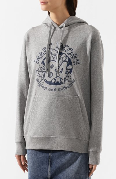 Хлопковое худи MARC JACOBS (THE) светло-серого цвета по цене 18900 руб., арт. M4008404, фото 3 Хлопковое худи MARC JACOBS (THE), арт. M4008404, фото 3