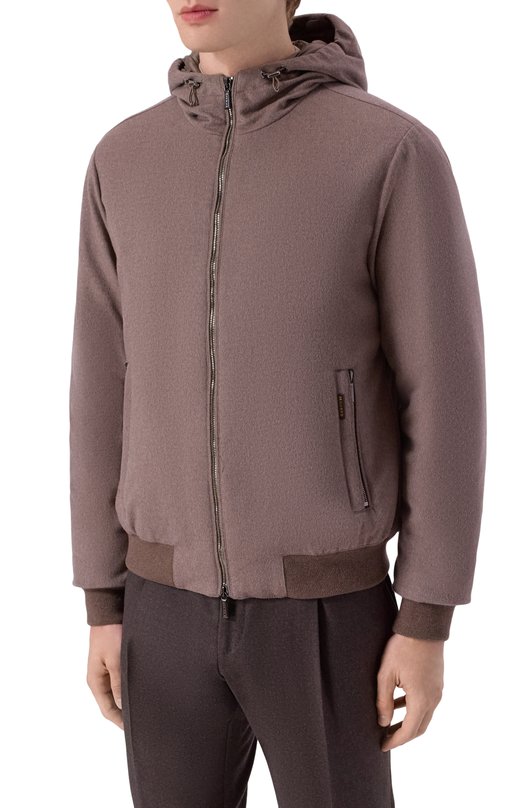 Бомбер из шерсти и кашемира Oniro-LSL Moorer 0NIR0/LSL Коричневый  0NIR0/LSL Фото 3