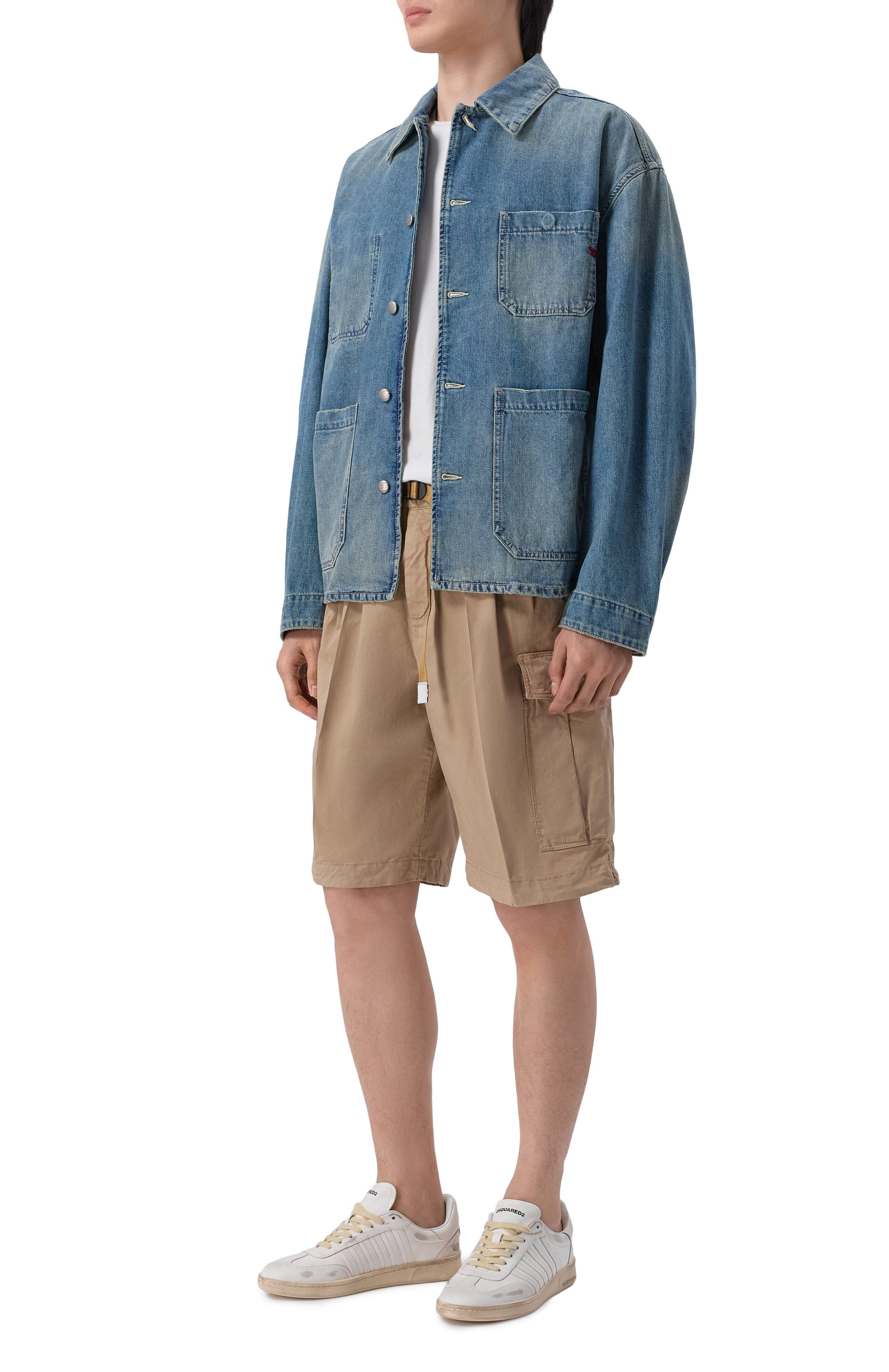 Хлопковые шорты WHITE SAND бежевого цвета по цене 17550 руб., арт. 26SU59/83, фото 2 Хлопковые шорты WHITE SAND, арт. 26SU59/83, фото 2