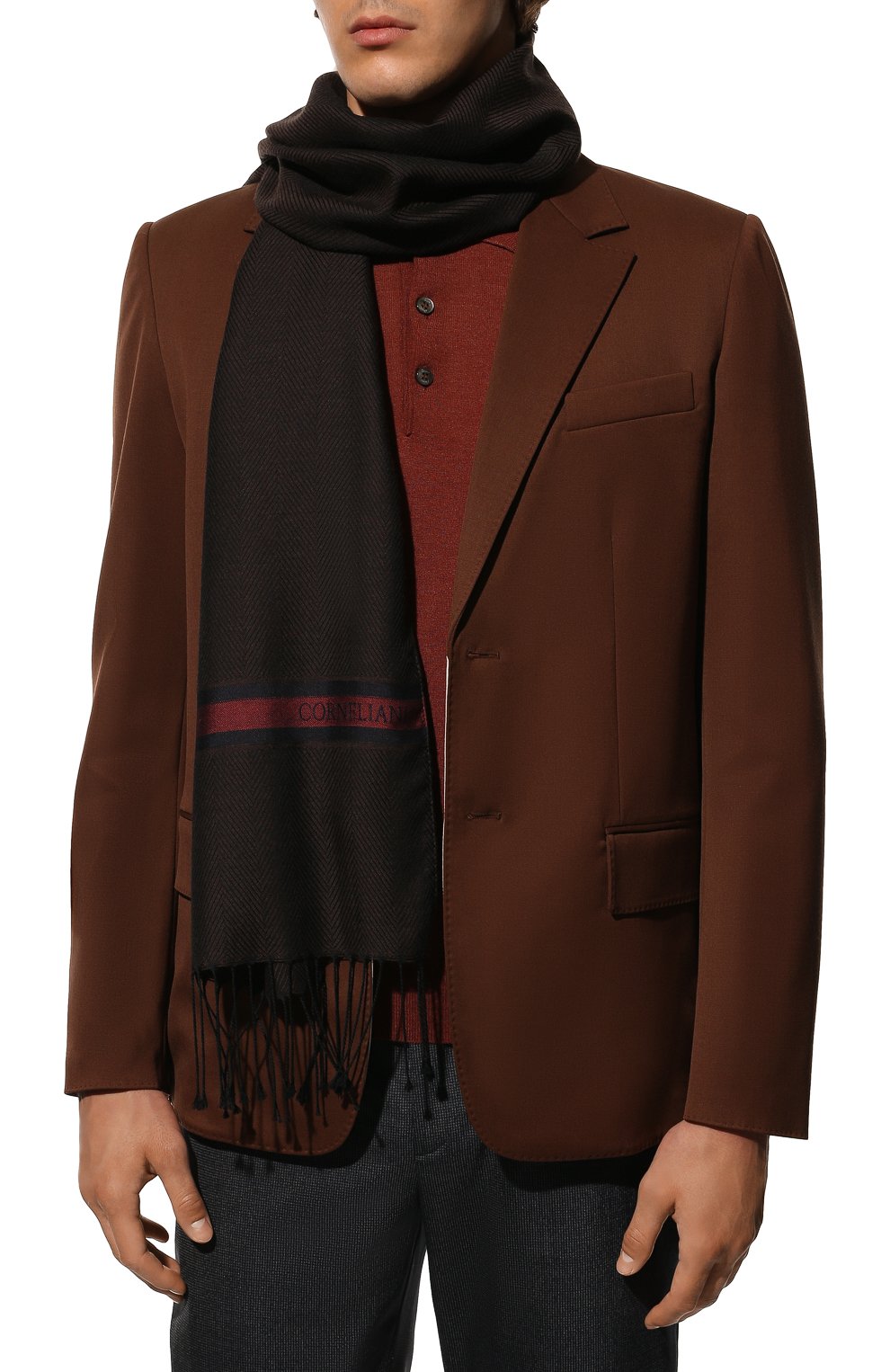 Шарф из шерсти и шелка CORNELIANI, арт. 90B131-2829054/00, фото 2