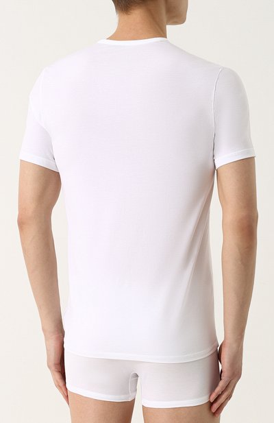 Хлопковая футболка с v-образным вырезом CALVIN KLEIN, арт. NB1336A, фото 4