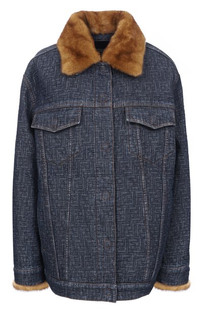 Женская джинсовая куртка с отделкой из норки FENDI, арт. FLF849/AW82