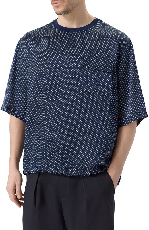 Шелковая футболка Giorgio Armani GM003498/TE20929 Синий  GM003498/TE20929 Фото 3