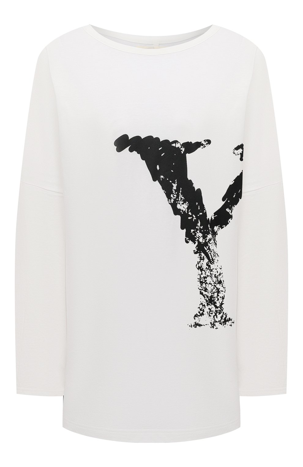 Хлопковый лонгслив YOHJI YAMAMOTO белого цвета по цене 34950 руб., арт. NR-T61-077, фото 1 Хлопковый лонгслив YOHJI YAMAMOTO, арт. NR-T61-077, фото 1