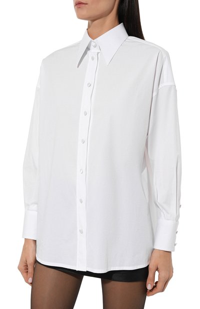 Хлопковая рубашка DOLCE & GABBANA белого цвета по цене 83050 руб., арт. F5R57T/FUEAJ, фото 3 Хлопковая рубашка DOLCE & GABBANA, арт. F5R57T/FUEAJ, фото 3