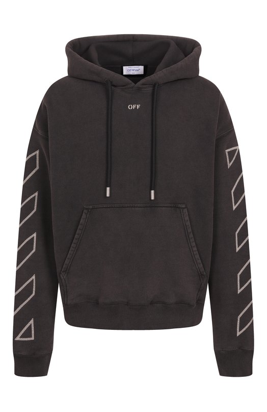 Хлопковое худи Off-White 0MBB085S25FLE00P Серый 0MBB085S25FLE00P