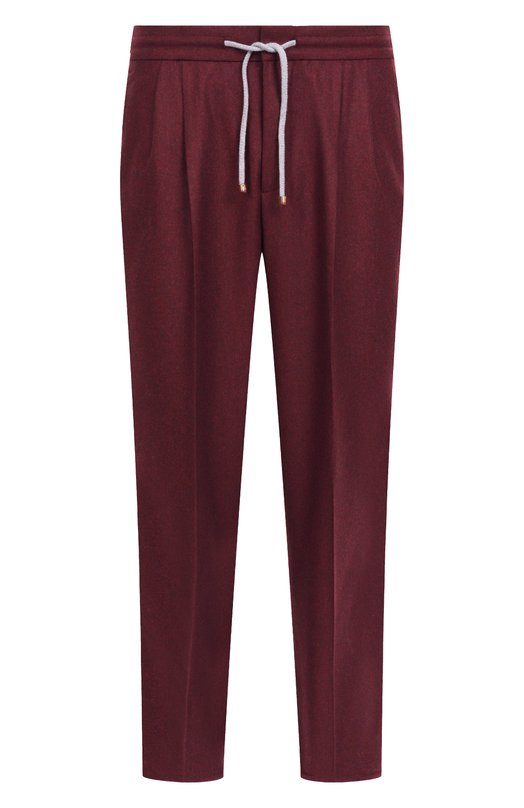 Шерстяные брюки Brunello Cucinelli M038PE1710 Бордовый M038PE1710
