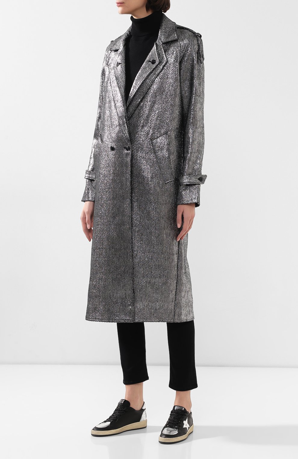 Пальто RTA серебряного цвета по цене 107000 руб., арт. WF9358-4012BSTD, фото 3 Пальто RTA, арт. WF9358-4012BSTD, фото 3