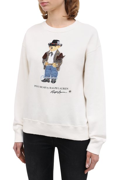 Хлопковый свитшот POLO RALPH LAUREN кремового цвета по цене 24100 руб., арт. 211800245, фото 3 Хлопковый свитшот POLO RALPH LAUREN, арт. 211800245, фото 3