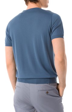 Мужской шерстяной джемпер CORNELIANI синего цвета, арт. 25M525-2525126 | Фото 4 (Драгоценные камни: Проставлено; Материал внешний: Шерсть; Мужское Кросс-КТ: Джемперы; Рукава: Короткие; Вырез: Круглый; Материал сплава: Проставлено; Пр�инт: Без принта; Стили: Кэжуэл; Длина (для топов): Стандартные)