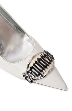 Женские кожаные туфли gothic DSQUARED2 белого цвета, арт. PPW0110 | Фото 7 (Драгоценные камни: Проставлено; Каблук высота: Высокий; Материал сплава: Простав�лено; Материал внутренний: Натуральная кожа; Подошва: Плоская; Каблук тип: Шпилька; Материал внешний: Натуральная кожа)