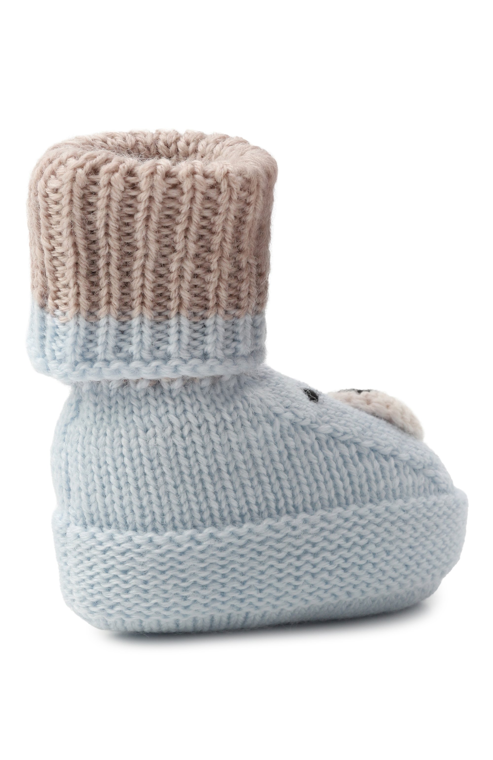 Шерстяные пинетки BABY T голубого цвета по цене 7795 руб., арт. 25AI013SA, фото 3 Шерстяные пинетки BABY T, арт. 25AI013SA, фото 3