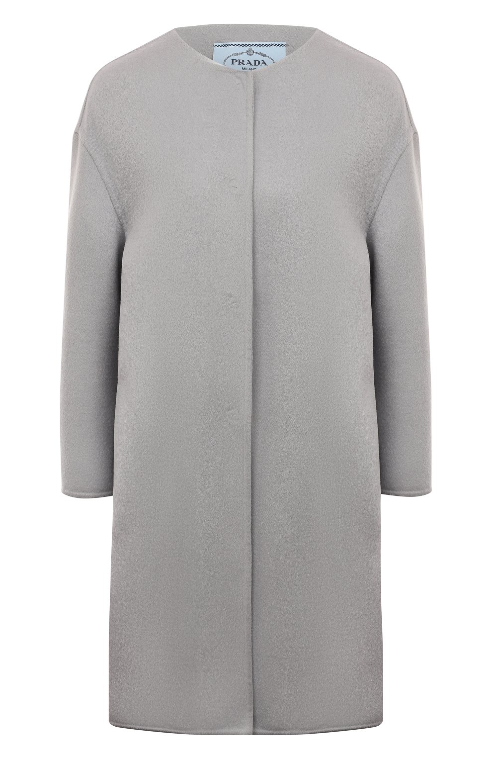 Шерстяное пальто PRADA серого цвета по цене 375000 руб., арт. P6734-03H-F0846-122, фото 1 Шерстяное пальто PRADA, арт. P6734-03H-F0846-122, фото 1