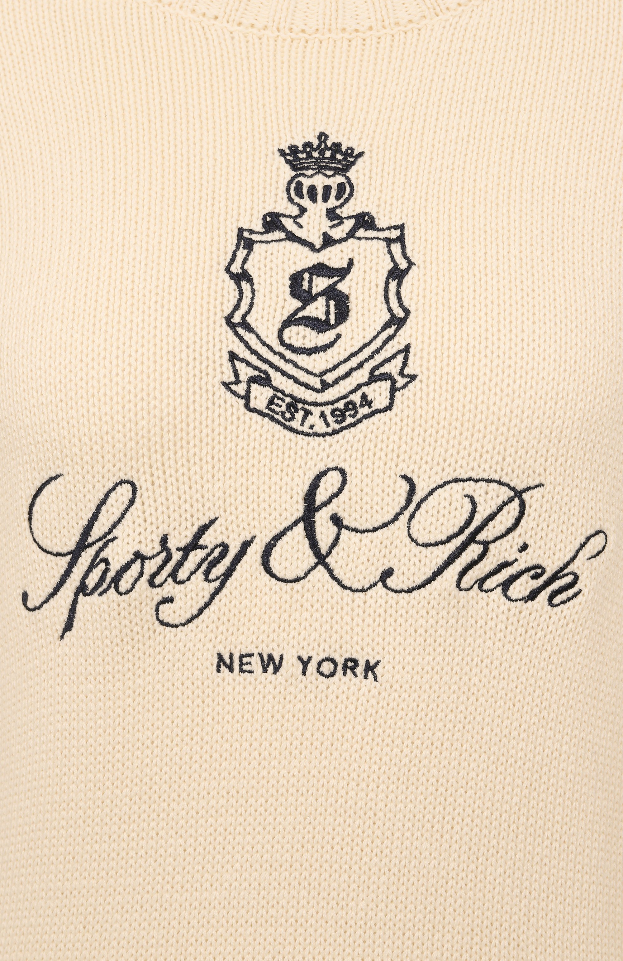 Хлопковый пуловер SPORTY AND RICH, арт. WS065606205WH37, фото 6