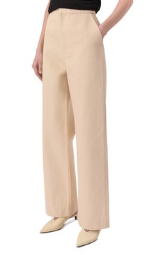 Женские джинсы JIL SANDER кремового цвета, арт. J02KA0267/J45257 | Фото 3 (Драгоценные камни: Проставлено; Длина (брюки, джинсы): Стандартные; Материал внешний: Хлопок, Деним; Материал сплава: Проставлено; Стили: Кэжуэл; Силуэт Ж (брюки и джинсы): Прямые; Кросс-КТ: Деним)